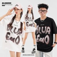 BLUREMO สินค้าใหม่ในช่วงฤดูร้อน 240G High Street Dream Letter หนาพิมพ์หลวมแบรนด์แฟชั่นแขนสั้น T เสื้อ