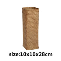 Handmade Wicker Flower Basket Organizer Natural Straw Vintage Rattan Vase Home Decorative Desk Storage Container Gift