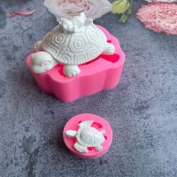 【lz】✽♨  Animal Dos Desenhos Animados e Molde De Silicone Tartaruga Fondant DIY Decoração De Bolo De Chocolate Ferramentas De Cozimento De Cozinha Vela Sabão Argila Molde De Gumpaste