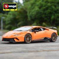 Urago 1:24รถยนต์หล่อแบบคงที่รถสปอร์ตสีส้ม Lambo Huracan โมเดลรถของเล่นสะสม