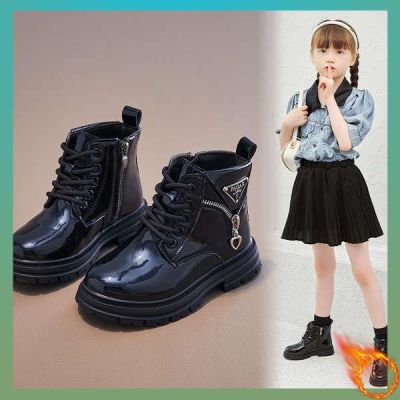 *รองเท้าบูทเด็กผู้หญิง Girls Martin Boots Spring Autumn 2023 รองเท้าบูทเดี่ยวใหม่รองเท้าบูทสั้นหญิงอังกฤษแสดงรองเท้าบูทเด็กผู้ชายรองเท้าหนังขนาดเล็ก
