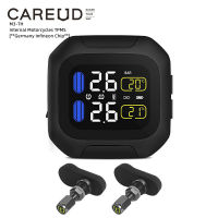 CAREUD M3-TH ไร้สายภายในรถจักรยานยนต์ TPMS รถจักรยานยนต์ TPMS ระบบตรวจสอบความดันลมยางรถยนต์จอแสดงผล LCD เซ็นเซอร์ภายใน