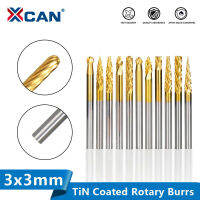 XCAN ตะไบโรตารี่สำหรับไม้โลหะ3X3Mm ทังสเตนคาร์ไบด์โรตารี่ Burrs เครื่องมืองานไม้ไทเทเนียมเคลือบไฟล์ขนาดเล็ก