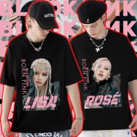 เสื้อยืดผ้าฝ้าย เสื้อ blackpink album born pink Jennie pink venom หญิง เสื้อสไตล์เกาหลีJisoo ชาย Lisa Rosé แขนสั้ 0S-5XL 032