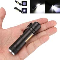 Sanyi Mini Pocket Penlight COB LED 4 Lighting Modes ZOOM ไฟฉาย  4 โหมด สามารถใช้ถ่าน  AA/14500 รุ่น  1* XPE LED+1*COB LED ZOOM