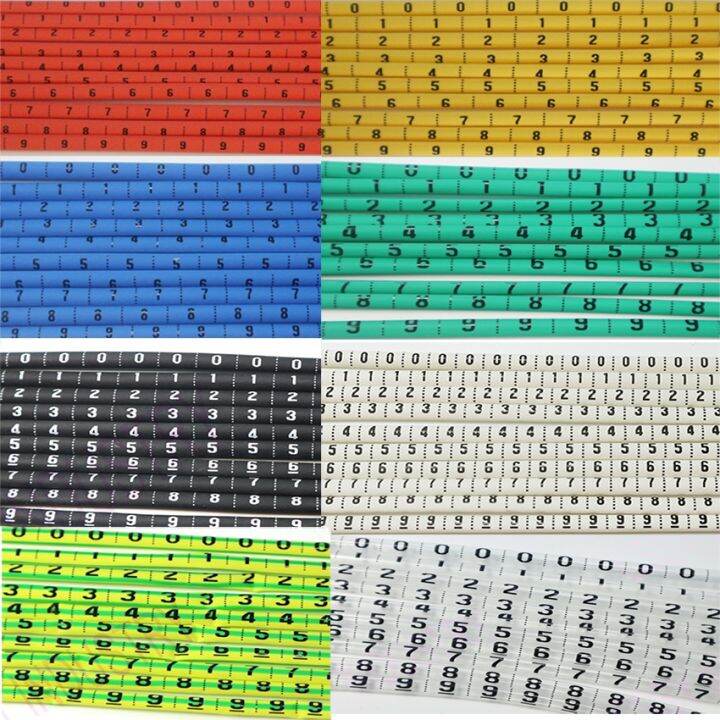 Plastic heat shrink tubing cable marker label Wire Number 0 to 9 1 16mm ...