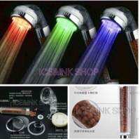 *พร้อมส่ง* ฝักบัวเกาหลี เม็ดหินเต็มกระบอก ♥️สปาน้ำแร่ ไอออน  มีไฟ LED 7สี เพื่อเพิ่มบรรยากาศในการอาบน้ำที่ไม่จำเจ ไม่ต้องใส่ถ่านใช้หลักแรงดันน้ำทำให้เกิดสี  ปลอดภัย