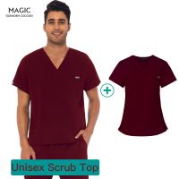 Mens Scrubs Uniform nursing Nursing Uniforms For Women Men Scrubs Top Navy Blue Black Hospital Doctor Workwear Beauty Salon Blouse