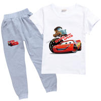 Lighting McQueen Jogger ชุดสำหรับชายเสื้อแขนสั้นเสื้อยืดกางเกงยาว2021ใหม่พิมพ์การ์ตูนชุดลำลอง8491เสื้อผ้าเด็กฝ้ายฤดูร้อนแฟชั่นชุด