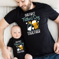 Our First Fathers Day Daddy Baby Family Matching Clothes Tops Dad Boys Girls Holiday Party Outfit Papa T-shirt Baby Bodysuits