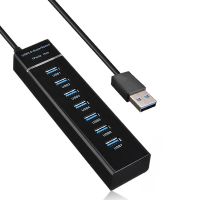 2X USB Hub, 7 Port USB 3.0 Hub LED Portable High-Speed Compatible for MacBook Air, Mac Mini/Pro, Surface Pro, PC Laptop