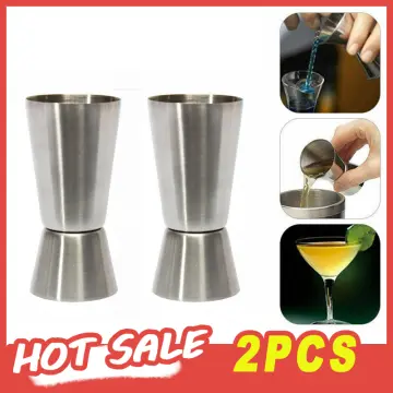 15 30ml Dual Head Measuring Glass Bar Kitchen Wine Beer Cocktail Mixing  Cups Stainless Steel Jug