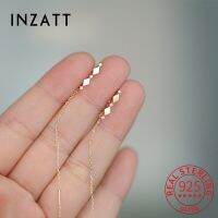 [Hot K] INZATT 925เงินสเตอร์ลิงแท้14K พู่โซ่ทองเพทายต่างหูรูปหยดน้ำสำหรับผู้หญิงพังก์เครื่องประดับอย่างดีลดลง