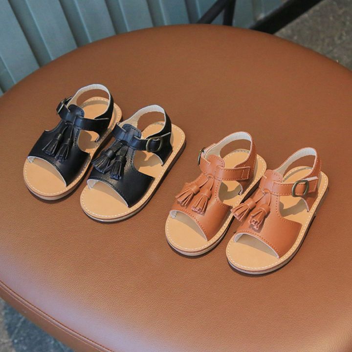 รองเท้าแตะ-velcro-พื้นแบน-ป้องกันการลื่น-สไตล์โรมัน-สําหรับเด็กวัยหัดเดิน-1-6-ปี