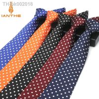 ❁ Fashion Blue Dot Tie 8cm Necktie For Men Red Wedding Neck Ties Mens Classic Ties For Business Party SuitS Accessories Cravate