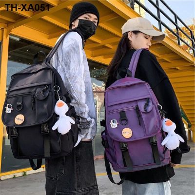 Large-capacity college student backpack female Korean version of junior high school schoolbag ins male