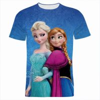 2021 New Summer Men T Shirt Disney Movie Frozen Cartoon Anime T-shirt For Boy Girl Kids 3D Printed Short Sleeve Women Tee Tops