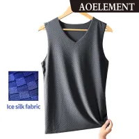 AOELEMENT Mensชุดชั้นในเสื้อกล้ามผู้ชายเสื้อผ้าสบายเสื้อกล้ามภายในUndershirtsเสื้อกั๊กบอดี้สูทสีขาวV-คอ190