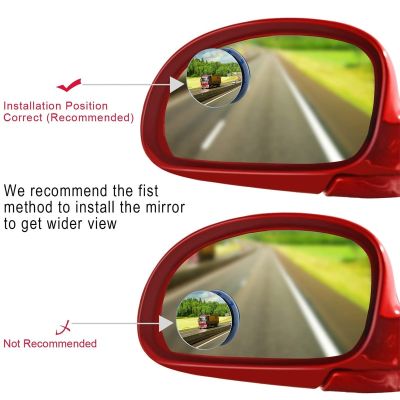 ；‘【】- 1 SET 360 Degree Car Blind Spot Mirror Carbon Rearview Mirror Eyebrow Visors Adjustable Automobile Convex Rear View Mirrors