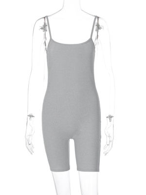 Hotsxy Backless Bodycon Playsuits สำหรับเสื้อผ้าสตรี Casual Fitness Rompers 2023 Y2K Jumpsuits กิจกรรม Overalls สีขาว Black