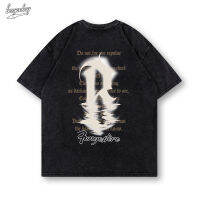 New FashionMens T-shirt BEEYANBUY street wash black nice T-shirt hiphop unisex 100% cotton-Y0233 2023