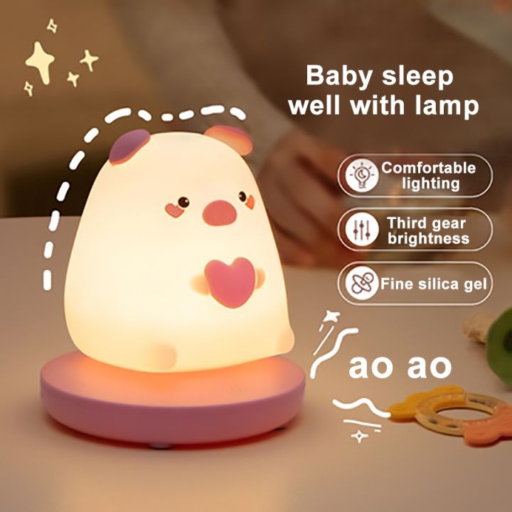 bedroom-night-light-for-children-cute-animal-pig-rabbit-led-silicone-lamp-touch-sensor-dimmable-kid-holiday-gift-rechargeable