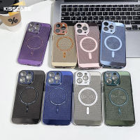 KISSCASE เคสสำหรับ Magsafe สำหรับ IPhone 15 Pro Max 15Plus เคสระบายความร้อนกลวงเคสโทรศัพท์สำหรับ IPhone 14 13 12 11 Pro Max 14Plus เคสฟิล์มเลนส์อิเล็คโทรเพลทฝาครอบกันกระแทก