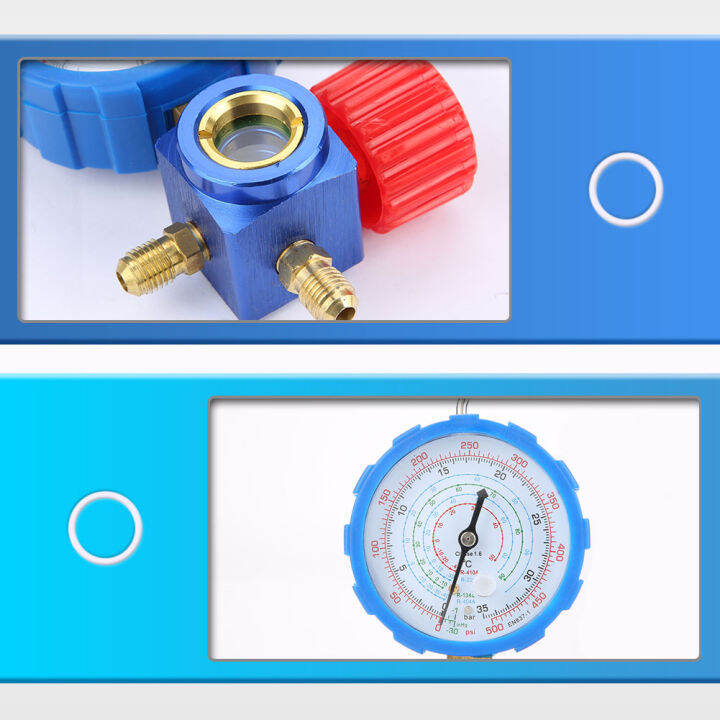 air-condition-manifold-gauge-manometer-valve-with-visual-mirror-air-condition-manifold-gauge-manometer-amp-valve-500psi-35kgf-cm-with-visual-mirror