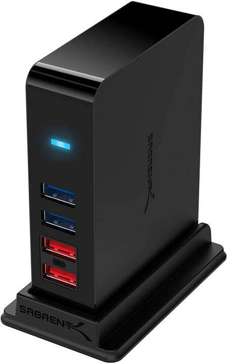 sabrent-7-port-usb-3-0-hub-2-charging-ports-with-12v-4a-power-adapter-black-hb-u930