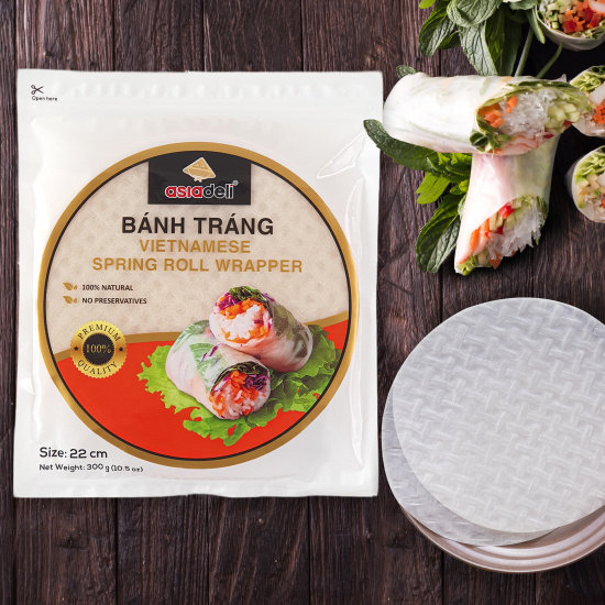 Bánh tráng cuốn 22cm asiadeli gói 300g hàng xuất khẩu - ảnh sản phẩm 2