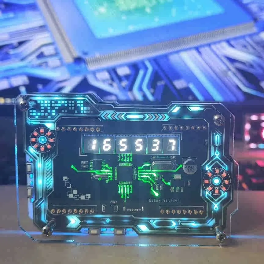 Cyberpunk RGB Đồng hồ LED Nghệ Thuật Cảm Giác Công Nghệ Chơi Game ...