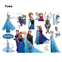 Fro Elza Elsa Anna สติ๊กเกอร์ติดผนัง Elsa Anna Prince Olaf Hans ห้องนอนเด็กเนอสเซอรี่สติ๊กเกอร์ตกแต่ง