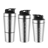 【CW】Stainless Steel Shaker Bottle Whey Protein Powder Mixing Bottles Sport Water Drinking Cup Vacuum Mixer Drinkware