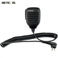 Retevis R321 Walkie Talkies ไมโครโฟน2พินใช้งานร่วมกับ Two Way วิทยุมอเตอร์ DP1400 CP040 GP68 GP88 GP300 Midland G18 HYT TC-500 TC-600 Walkie Talkies ลำโพงวิทยุลำโพงไหล่ (1 Pcs)