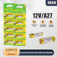 10ชิ้น27A 12โวลต์แบตเตอรี่อัลคาไลน์ G27A MN27 MS27 K27A A27 V27GA ALK27A A27 BP L828สำหรับออดของเล่นควบคุมระยะไกล