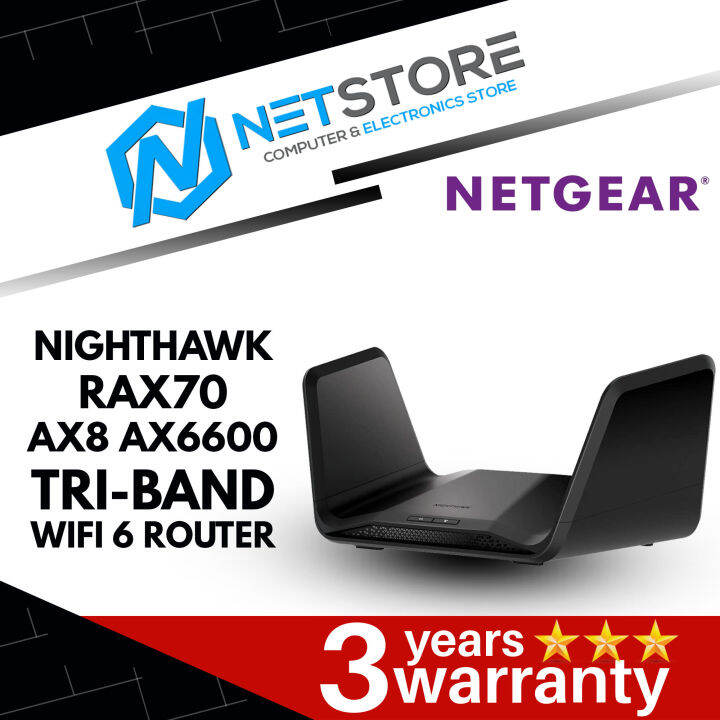 NETGEAR NIGHTHAWK RAX70 AX8 AX6600 TRIBAND WIFI 6 ROUTER RAX70