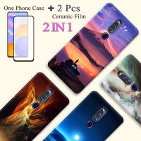 แบบ2 IN 1สำหรับ OPPO F11เคสโปรเคสซิลิโคนเนื้อนิ่ม TPU ด้วยปกป้องหน้าจอเซรามิกโค้ง