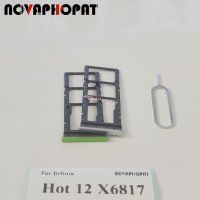 Novaphopat ถาดใส่ซิมการ์ดใหม่เอี่ยมสำหรับ Infinix 12 X6817ช่องใส่ซิมตัวอ่านอะแดปเตอร์พิน