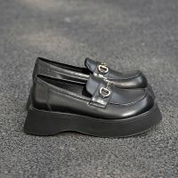 [COD] Thick-soled single shoes casual all-match big-toed 2022 spring new British college style slip-on leather