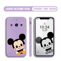 Casing Ponsel สำหรับ Realme 11 5G Realme 11 Pro 5G Realme 11 Pro + 5G Realme Narzo 60 5G OPPO Reno10 Pro + 5G เคสป้องกันทนแรงกระแทกกล้องคลุมทั้งหมดมิกกี้สแควร์ของแท้ลายการ์ตูน