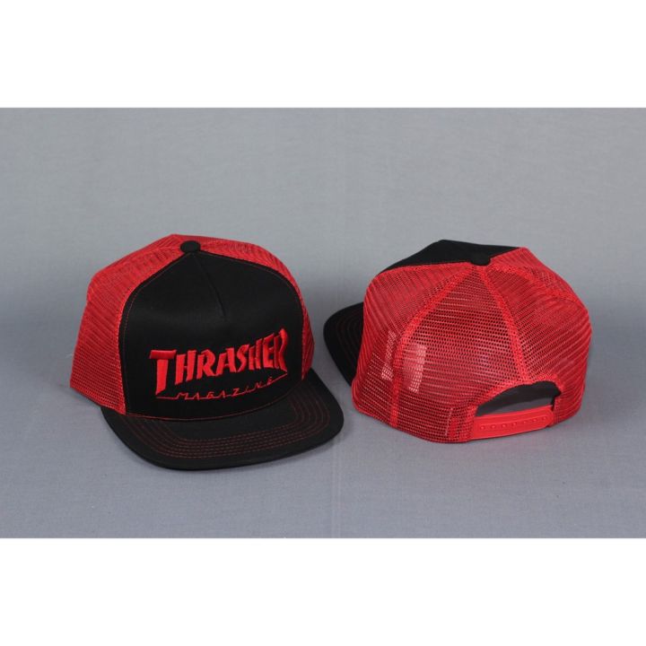 หมวก-thrasher-font-magazine-trucker-cap-คุณภาพสูงแบบเต็มป้ายแท็ก