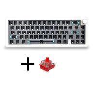 GMK67 Customized Mechanical Keyboard + Red Switch DIY Kit Hot Swappable RGB Backlight - White