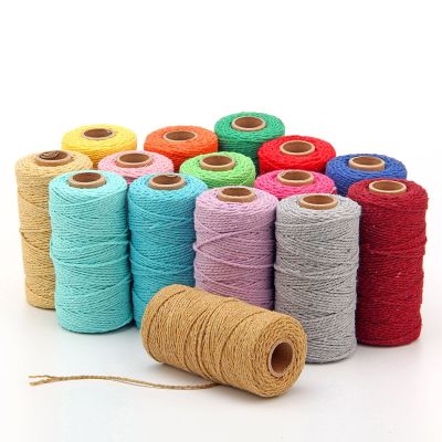 ♟ 100m/Roll Macrame Cord Cotton Twine Thread String DIY Wall Hanging Basket Crafts Bohemian Wedding Party Decor Gift Wrapping Rope