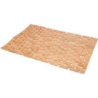 Bamboo Non- Bath Mat with Roll-Up Design for Spa Sauna - Indoor Outdoor Use for Kitchen Bedroom Bathroom Toilet