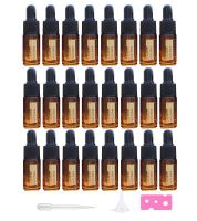 24Pcs/Lot 5Ml Glass Dropper Bottle With Pipette Amber Essential Oil Bottle Pipette Bottle Refill Perfume Bottle Container Vials