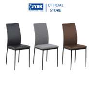Ghế bàn ăn JYSK Demina đệm bọc vải polyester Da PU chân kim loại sơn đen thumbnail