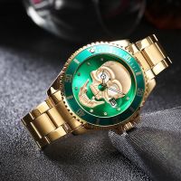 Skull green ghost watch men in Switzerland personality business calendar waterproof stainless steel mechanical tide male wrist watch --nb230711ஐ