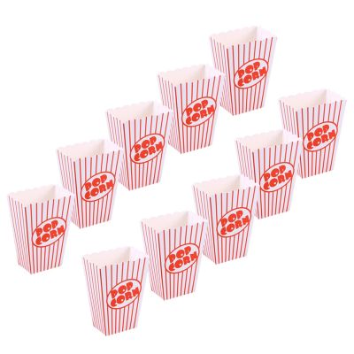 10 pcs Paper Basket Paper Candy Containers Party Popcorn Holders French Fry Cups Small Popcorn Containers Popcorn Boxes