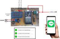 บอร์ดแจ้งเตือนระดับแบตเตอรีผ่านไลน์ ช่วงการวัด 0-36VDC (สามารถตั้งช่วงการแจ้งเตือนได้)