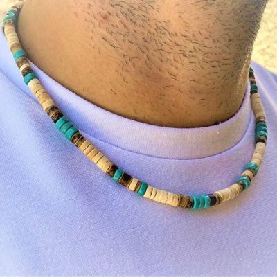 【CW】Mens Beaded necklace Necklace African Necklace Surfer necklace Mens necklace